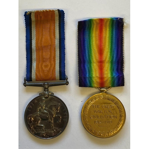 129 - A FIRST WORLD WAR PAIR TO THE R.A.F. A Great War pair comprising War Medal and Victory Medal named t... 