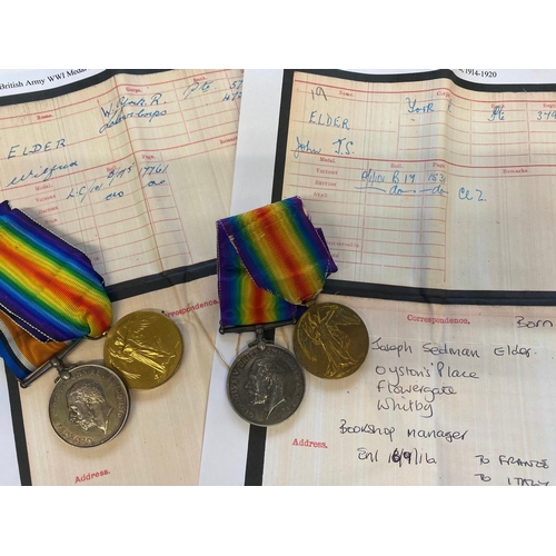 139 - TWO FIRST WORLD WAR PAIRS TO PROBABLE BROTHERS. A Great War Pair comprising War Medal and Victory Me... 