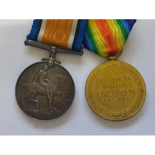 139 - TWO FIRST WORLD WAR PAIRS TO PROBABLE BROTHERS. A Great War Pair comprising War Medal and Victory Me... 