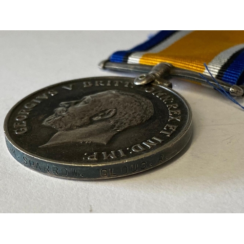 142 - A FIRST WORLD WAR PAIR TO THE GLOUCESTERSHIRE REGIMENT. A Great War pair comprising War Medal and Vi... 