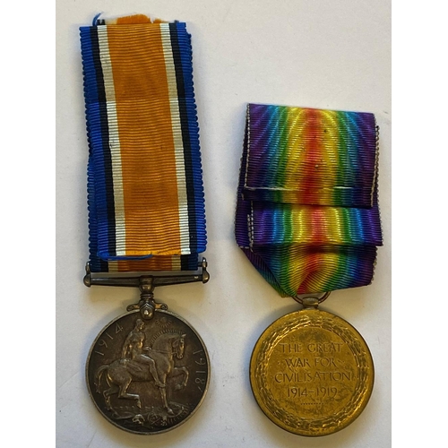 145 - A FIRST WORLD WAR PAIR TO THE DEVONSHIRE REGIMENT. A Great Wart pair comprising War Medal and Victor... 