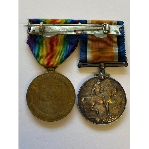 150 - A FIRST WORLD WAR PAIR TO THE WEST YORKSHIRE REGIMENT. A Great War pair comprising War Medal and Vic... 