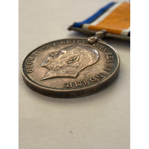 160 - A FIRST WORLD WAR PAIR TO THE NORTH STAFFORDSHIRE REGIMENT. A Great War Pair comprising War Medal an... 