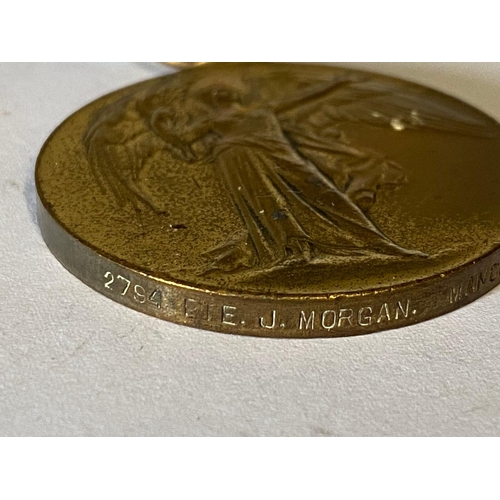 166 - A FIRST WORLD WAR STAR AND VICTORY MEDAL TO THE MANCHESTER REGIMENT. A 1914-15 Star named to 2794 Pt... 