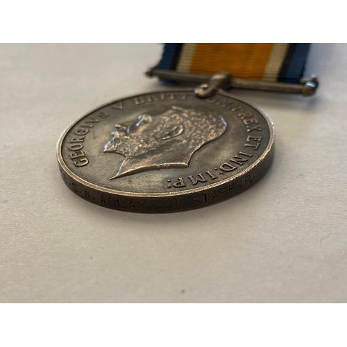 177 - A FIRST WORLD WAR PAIR TO THE NORTH STAFFORDSHIRE REGIMENT. A Great War Pair comprising War Medal an... 