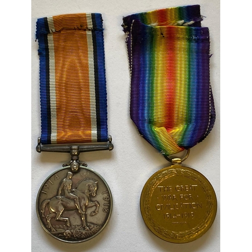 19 - A FIRST WORLD WAR PAIR TO THE LONDON REGIMENT. A Great War pair comprising War Medal and Victory med... 