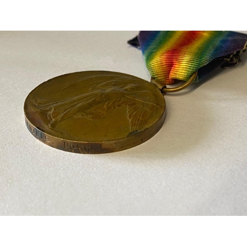 190 - A FIRST WORLD WAR VICTORY MEDAL TO THE DURHAM LIGHT INFANTRY. A Great War Victory Medal named to 265... 