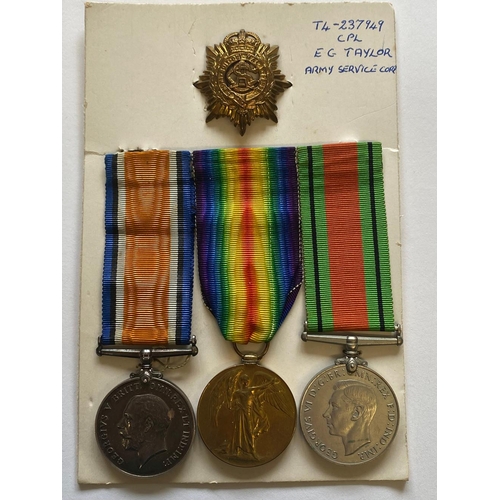 194 - A FIRST AND SECOND WORLD WAR GROUP OF THREE TO THE SERVICE CORPS. A group of three comprising War Me... 