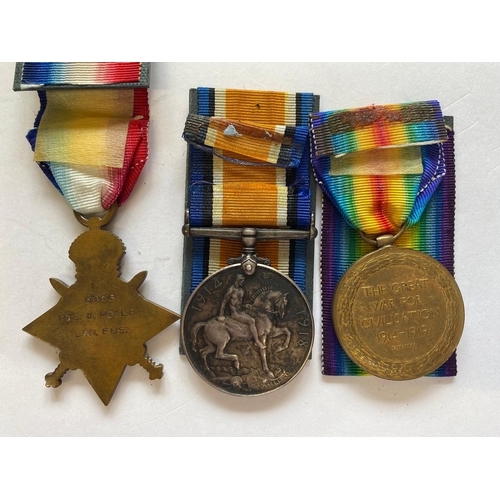 2 - A FIRST WORLD WAR TRIO TO THE LANCASHIRE FUSILIERS. A Great War Trio comprising 1914-15 Star named t... 