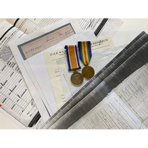 206 - A FIRST WORLD WAR PAIR TO A POW FROM THE LIVERPOOL REGIMENT. A Great War Pair comprising War Medal a... 