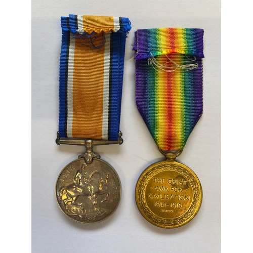 206 - A FIRST WORLD WAR PAIR TO A POW FROM THE LIVERPOOL REGIMENT. A Great War Pair comprising War Medal a... 