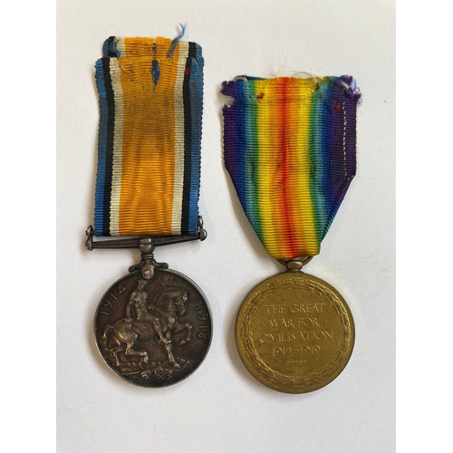 212 - A FIRST WORLD WAR PAIR TO THE MANCHESTER REGIMENT/ A.S.C. A Great War pair comprising War Medal and ... 