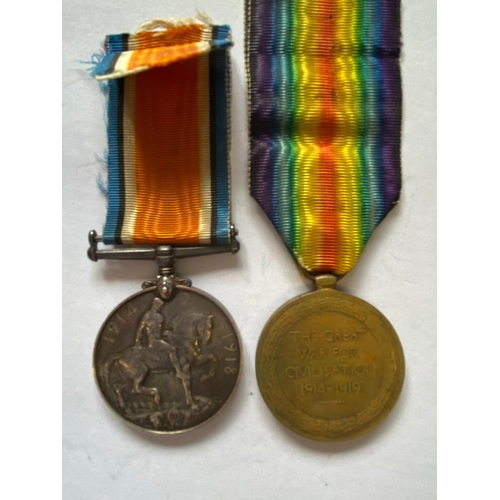 213 - A FIRST WORLD WAR PAIR TO THE NORTH STAFFORDSHIRE REGIMENT. A Great War Pair comprising War Medal an... 