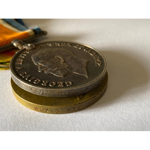 213 - A FIRST WORLD WAR PAIR TO THE NORTH STAFFORDSHIRE REGIMENT. A Great War Pair comprising War Medal an... 