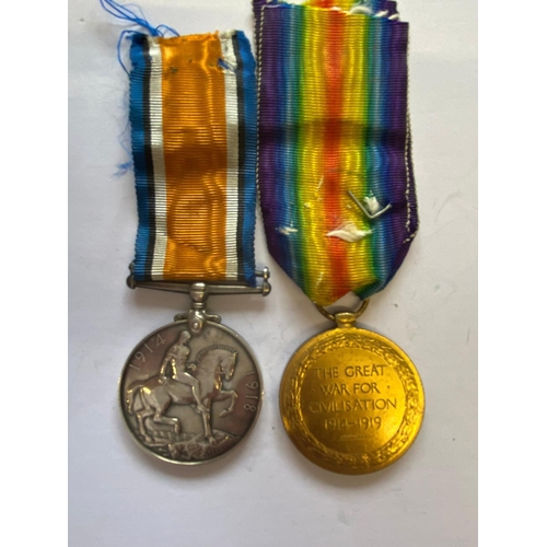 214 - A FIRST WORLD WAR PAIR TO THE NORTH STAFFORDSHIRE REGIMENT. A Great War pair comprising War Medal an... 