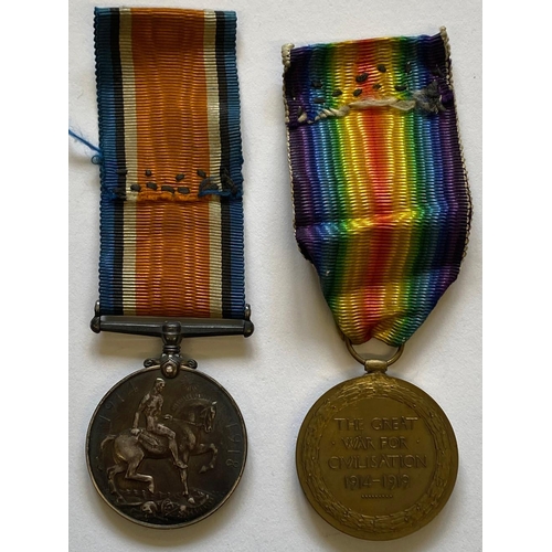 218 - A FIRST WORLD WAR PAIR TO THE NORTHUMBERLAND FUSILIERS. A Great War pair comprising War Medal and Vi... 