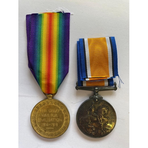 220 - A FIRST WORLD WAR PAIR TO THE MANCHESTER REGIMENT. A Great War Pair comprising War Medal and Victory... 