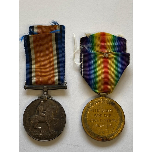 223 - A FIRST WORLD WAR PAIR TO THE WEST RIDING REGIMENT. A Great War Pair comprising War Medal and Victor... 