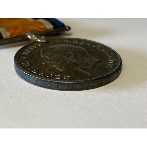 223 - A FIRST WORLD WAR PAIR TO THE WEST RIDING REGIMENT. A Great War Pair comprising War Medal and Victor... 