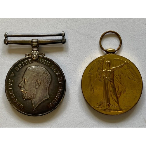 224 - A FIRST WORLD WAR PAIR TO THE NOTTS AND DERBY REGIMENT. A Great War pair comprising War Medal and Vi... 