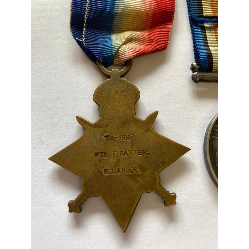 227 - A FIRST WORLD WAR TRIO AND MEMORIAL PLAQUE TO THE ROYAL LANCASTER REGIMENT. A Great War Trio compris... 