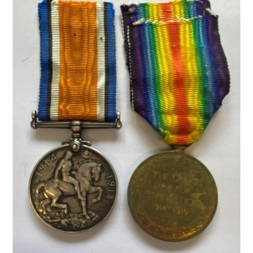 228 - A FIRST WORLD WAR CASUALTY PAIR TO THE MANCHESTER REGIMENT. A Great War pair comprising War Medal an... 