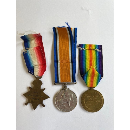 229 - A FIRST WORLD WAR CASUALTY TRIO TO THE DORSET REGIMENT. A Great War trio comprising 1914-15 Star nam... 