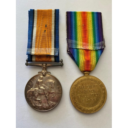 233 - A FIRST WORLD WAR CASUALTY PAIR TO THE YORKSHIRE LIGHT INFANTRY. A Great War Pair comprising War Med... 