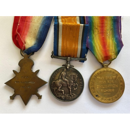 237 - A FIRST WORLD WAR CASUALTY TRIO TO THE CAMERONIANS AND OTHER FAMILY MEDALS. A Great War Trio compris... 