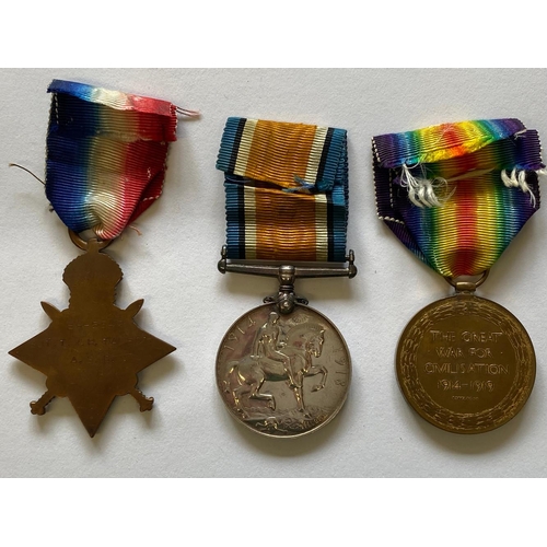 241 - A FIRST WORLD WAR CASUALTY TRIO TO THE SERVICE CORPS. A First World War Trio comprising 1914-15 Star... 