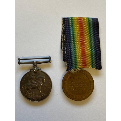 267 - A FIRST WORLD WAR CASUALTY PAIR TO THE BEDFORDSHIRE REGIMENT. A Great War pair comprising War Medal ... 