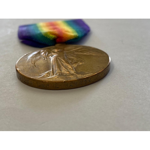 27 - A FIRST WORLD WAR VICTORY MEDAL TO THE ROYAL ARTILLERY. A Victory Medal named to 91279 Gnr E. Rawson... 