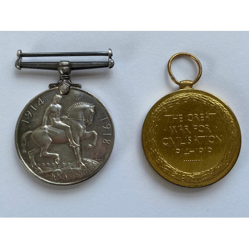 271 - A FIRST WORLD WAR CAUALTY PAIR TO THE SERVICE CORPS. A First World War pair comprising War Medal and... 