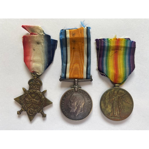 276 - A FIRST WORLD WAR CASUALTY TRIO TO THE ROYAL FIELD ARTILLERY. A Great War trio comprising 1914-15 St... 