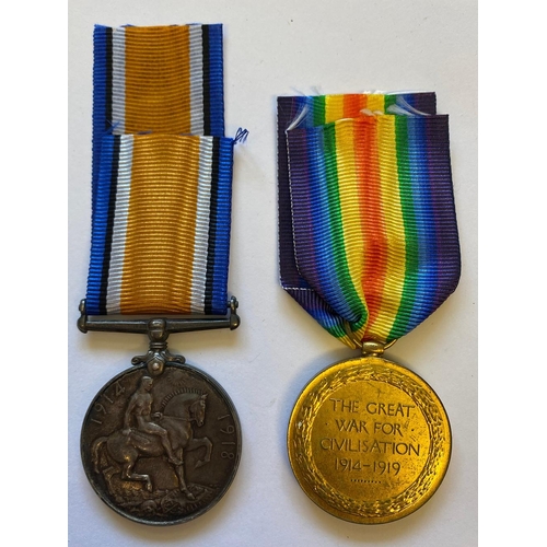 288 - A FIRST WORLD WAR CASUALTY PAIR TO THE SERVICE CORPS. A Great War pair comprising War Medal and Vict... 