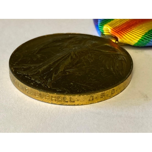 288 - A FIRST WORLD WAR CASUALTY PAIR TO THE SERVICE CORPS. A Great War pair comprising War Medal and Vict... 