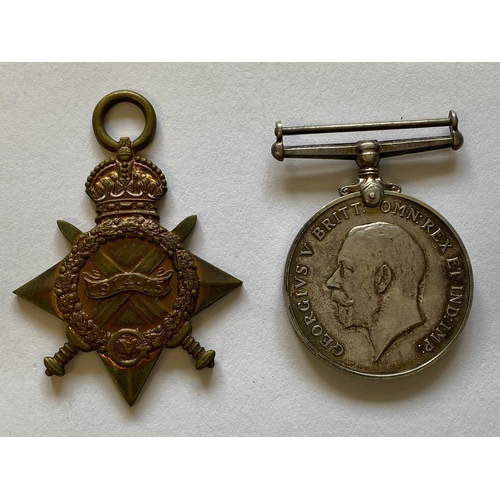 293 - A FIRST WORLD WAR CASUALTY PAIR TO THE ROYAL WEST SURREY REGIMENT. A Great War pair comprising 14-15... 