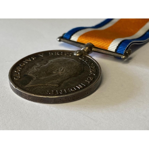 297 - A FIRST WORLD WAR CASUALTY PAIR TO THE LIVERPOOL REGIMENT. A Great War pair comprising War Medal and... 