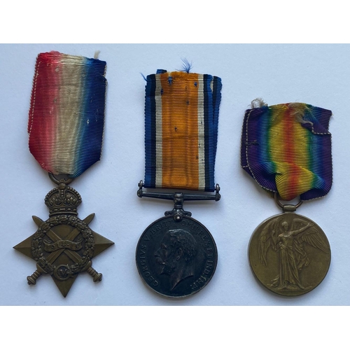 301 - A FIRST WORLD WAR CASUALTY TRIO TO THE CHESHIRE REGIMENT. A Great War trio comprising 1914-15 Star n... 