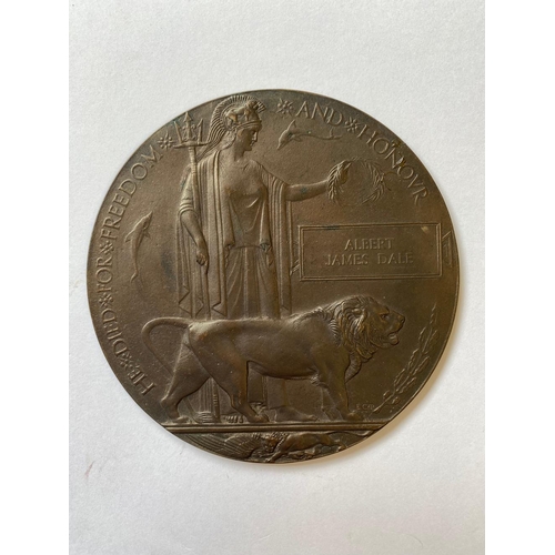 304 - A FIRST WORLD WAR PAIR AND MEMORIAL PLAQUE TO THE WEST YORKSHIRE REGIMENT. A Great War pair comprisi... 