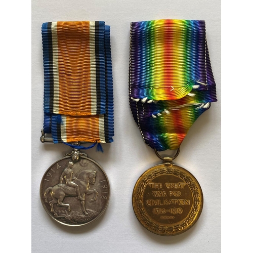 310 - A FIRST WORLD WAR CASUALTY PAIR TO THE SERVICE CORPS. A Great War pair comprising War Medal and Vict... 