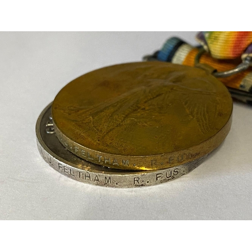 311 - A FIRST WORLD WAR CASUALTY PAIR TO THE ROYAL FUSILIERS. A Great War Pair comprising War Medal and Vi... 