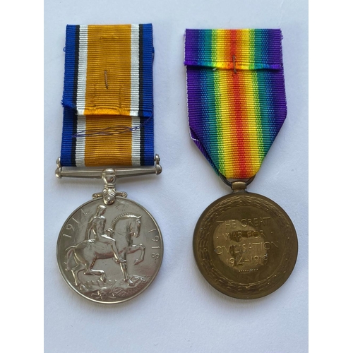 324 - A FIRST WORLD WAR CASUALTY PAIR TO THE LANCASTER REGIMENT. A First World War pair comprising War Med... 