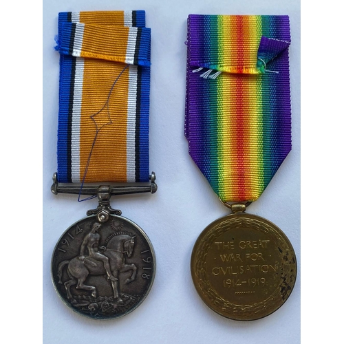 333 - A FIRST WORLD WAR CASUALTY PAIR TO THE RIFLE CORPS. A Great War pair comprising War Medal and Victor... 