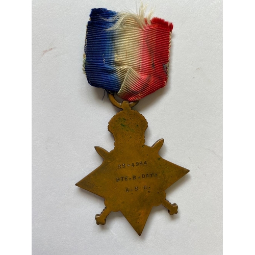 339 - A FiRST WORLD WAR MEMORIAL PLAQUE AND 1914-15 STAR TO THE SERVICE CORPS. A 1914-15 Star named to SS-... 