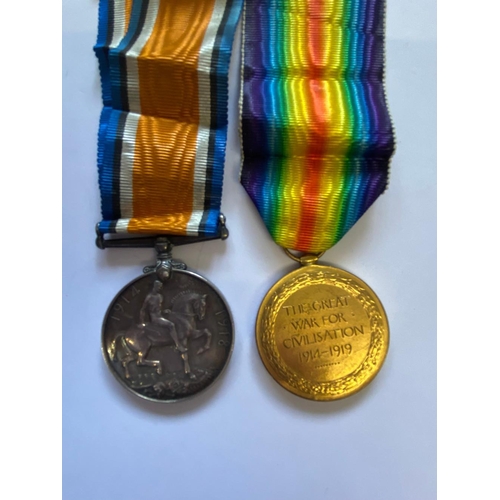 350 - A FIRST WORLD WAR CASUALTY PAIR TO THE SUFFOLK REGIMENT. A Great War Pair comprising War Medal and V... 