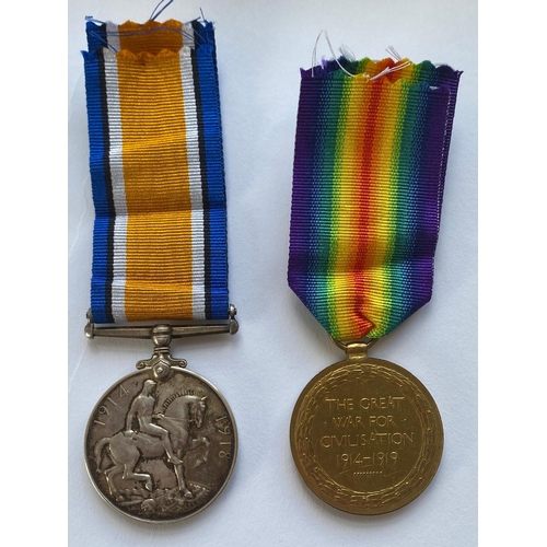 352 - A FIRST WORLD WAR CASUALTY PAIR TO THE NORTH STAFFORDSHIRE/LINCOLNSHIRE REGIMENT. A Great War pair c... 