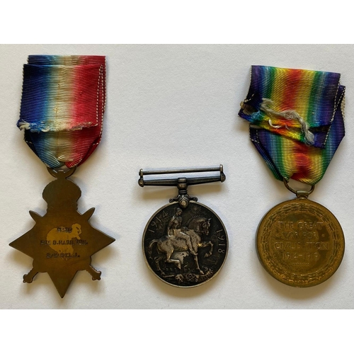 362 - A FIRST WORLD WAR CASUALTY TRIO TO THE HIGHLAND LIGHT INFANTRY. A Great War Trio comprising 1914 Sta... 