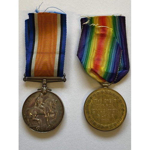 368 - A FIRST WORLD WAR CASUALTY PAIR TO THE ROYAL FUSILIERS. A Great War pair comprising War and Victory ... 