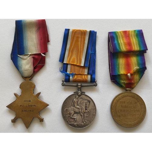 382 - A FIRST WORLD WAR TRIO AND MEMORIAL PLAQUE TO THE ROYAL SCOTS FUSILIERS. A Great War Trio comprising... 